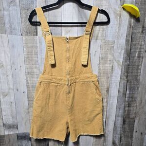 Mahina Earthy Ochre Corduroy Shorts Tomper Jumper Overalls